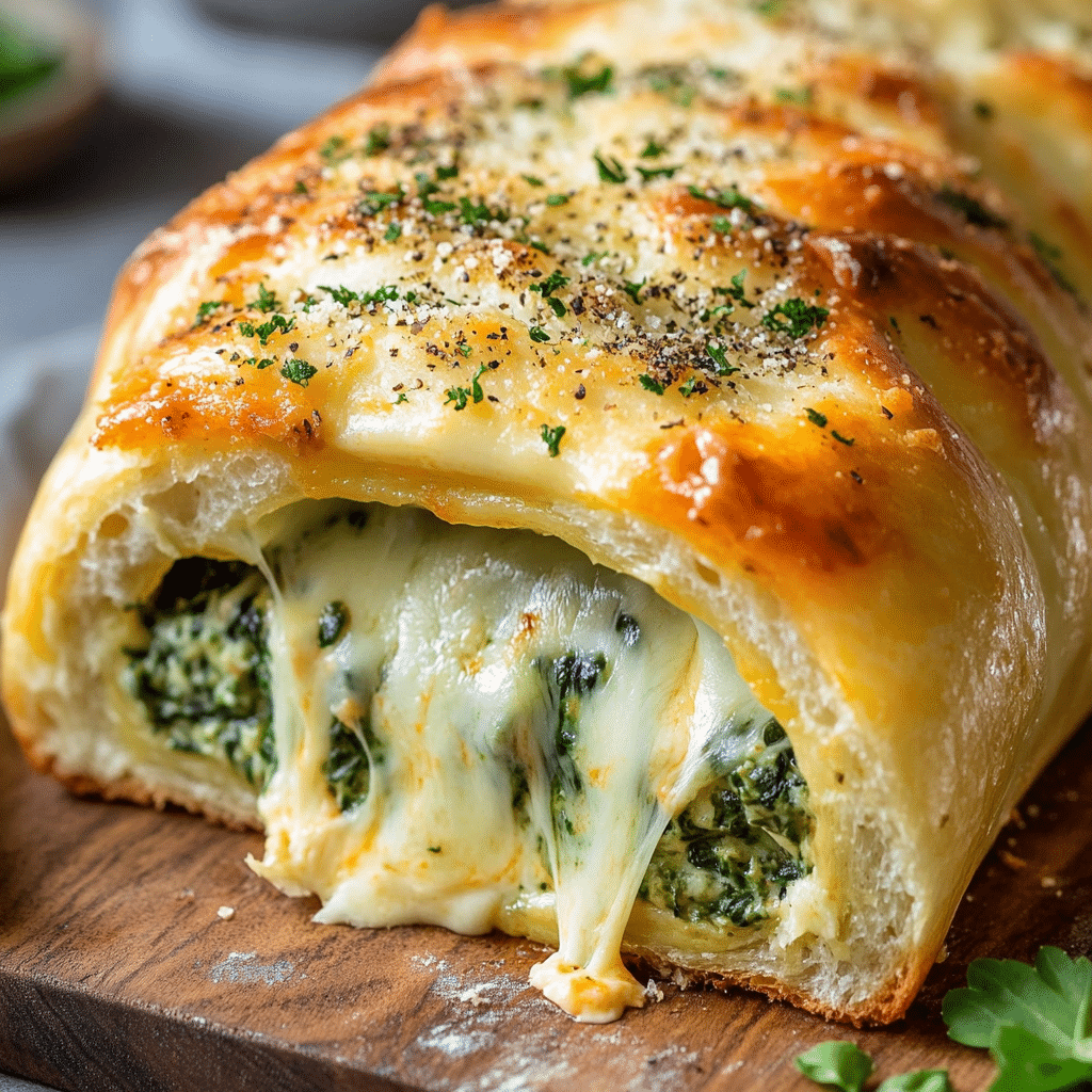 Cheesy Spinach Stuffed Bread