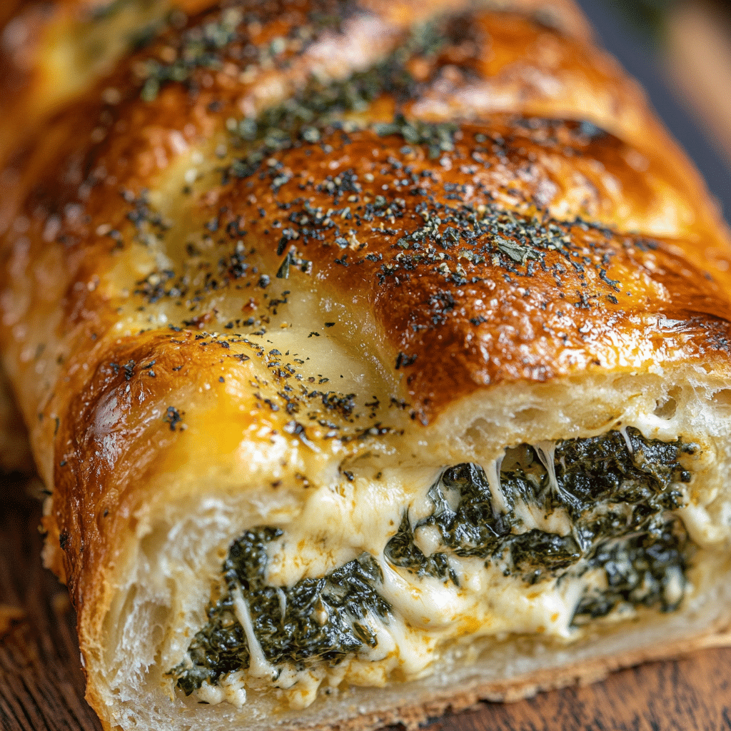 Cheesy Spinach Stuffed Bread