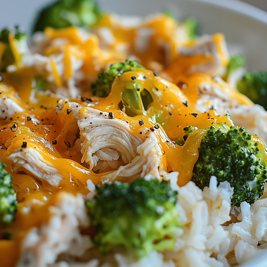 Broccoli, Rice, Cheese, and Chicken Casserole