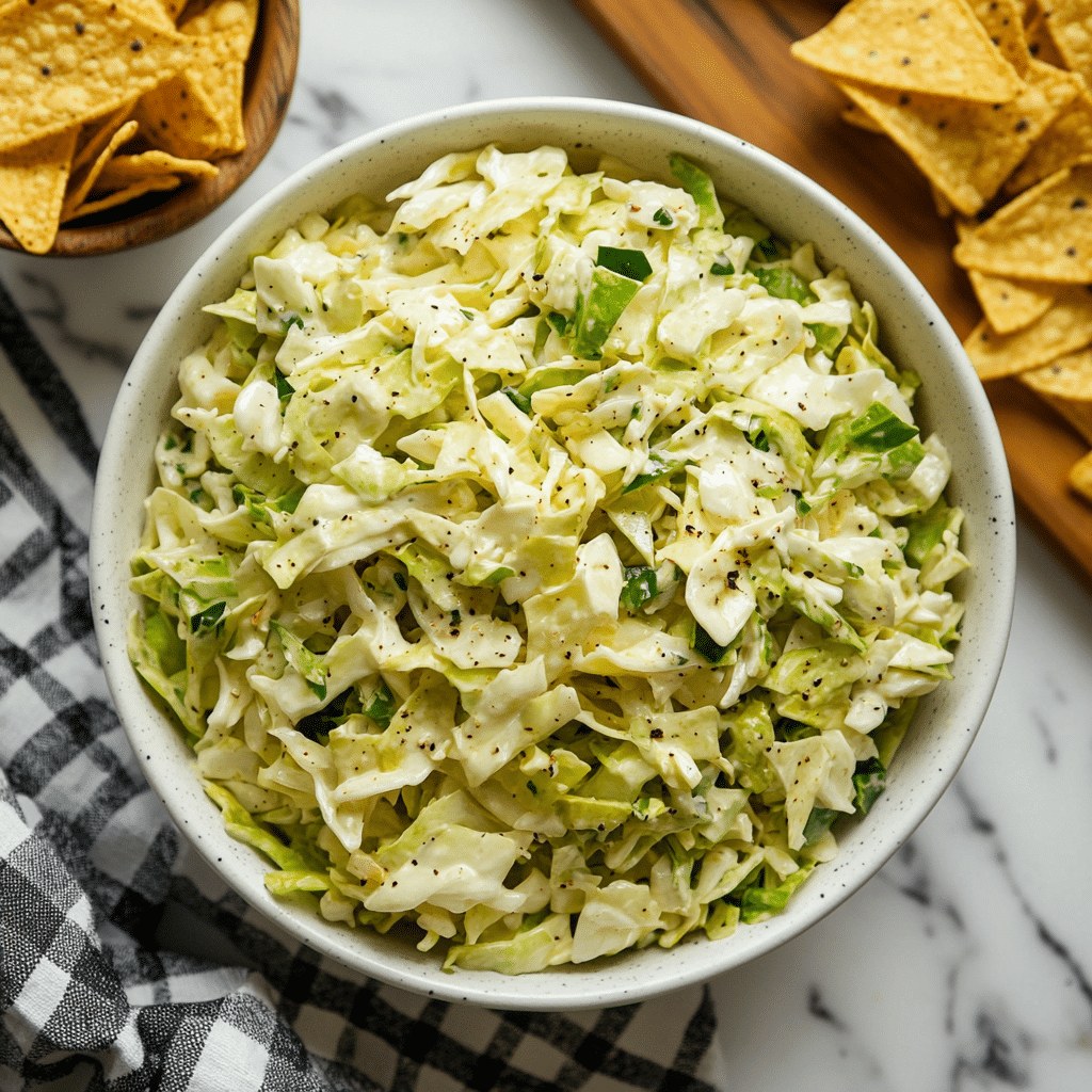 Cabbage Salad with Indian Green Chutney Dressing