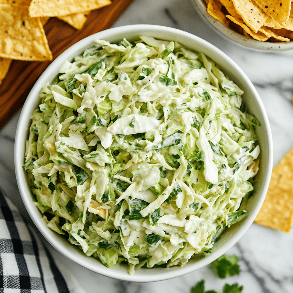 Cabbage Salad with Indian Green Chutney Dressing