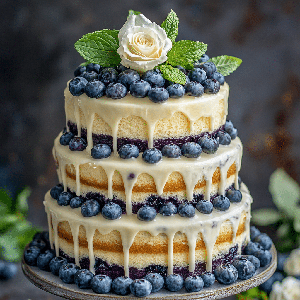 Dreamy Blueberry Shortcake Cake