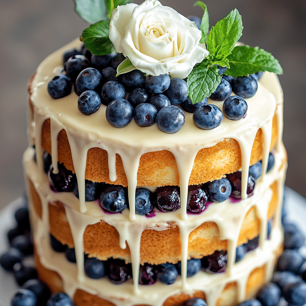 Dreamy Blueberry Shortcake Cake