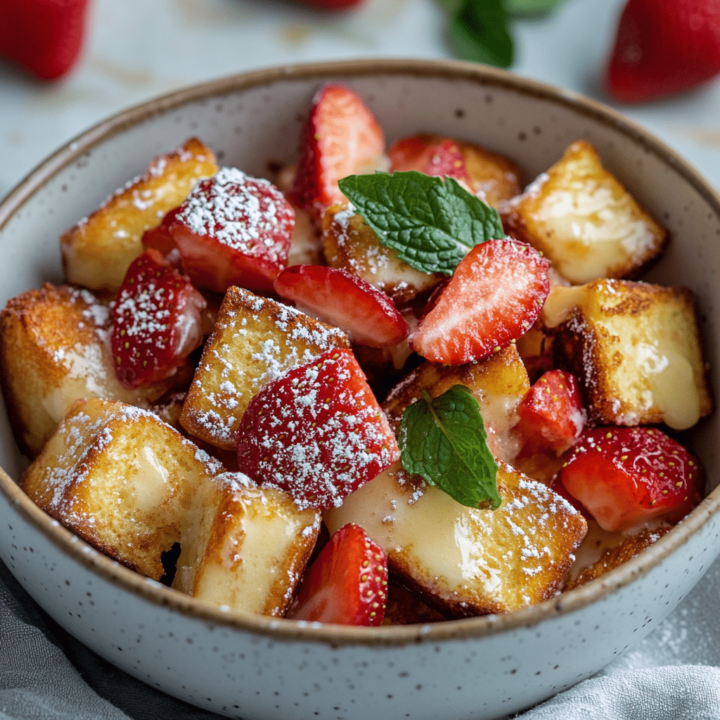Strawberries & Cream French Toast Casserole