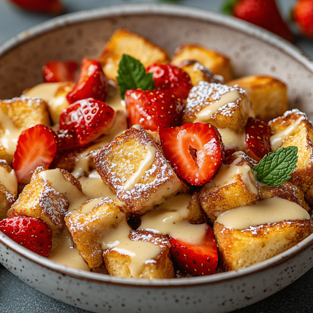 Strawberries & Cream French Toast Casserole