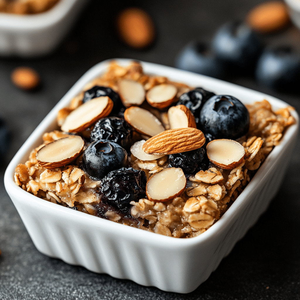 Baked Oats with Blueberries and Almonds