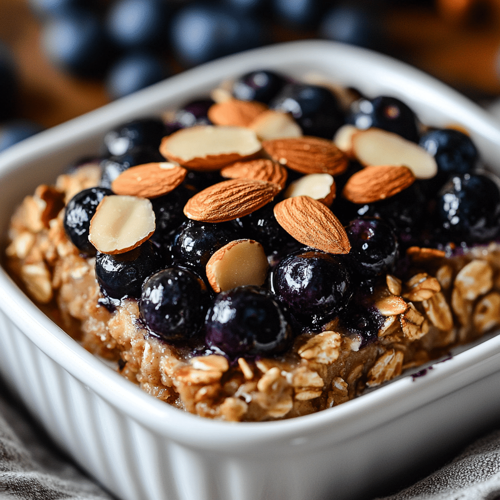 Baked Oats with Blueberries and Almonds