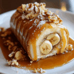 Caramel Banana Cake Roll