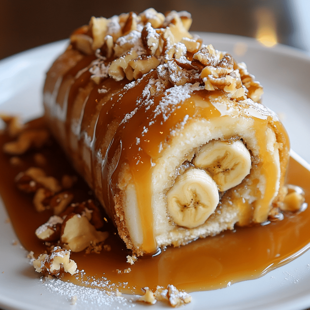 Caramel Banana Cake Roll