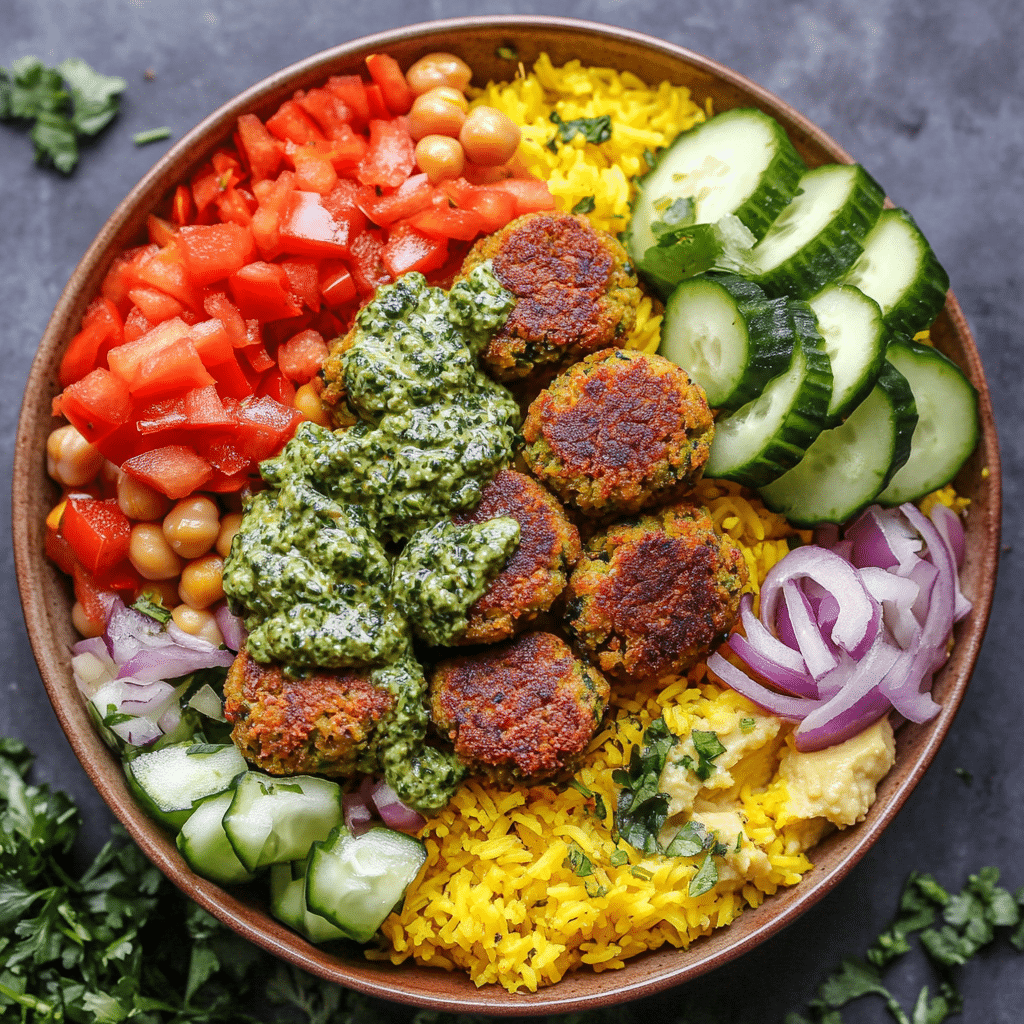 Sheet Pan Kofta Meatballs with Veggies and Green Tahini Sauce