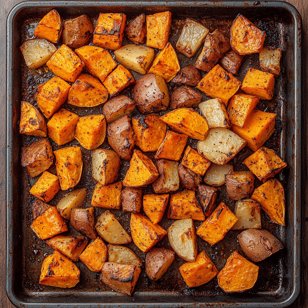 Roasted Apple Cinnamon Sweet Potatoes