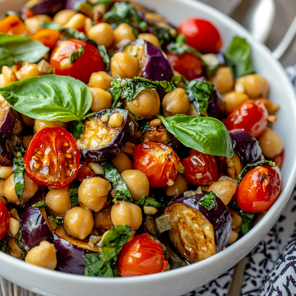 Mediterranean Eggplant Chickpea Salad