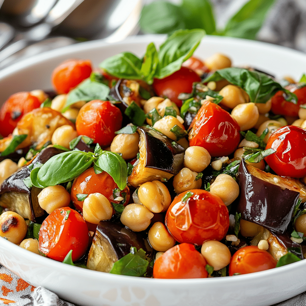 Mediterranean Eggplant Chickpea Salad