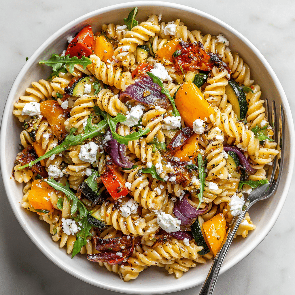 Roasted Veggie Pasta with Feta