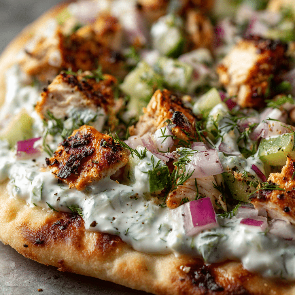 Tzatziki Chicken Naan Pizza