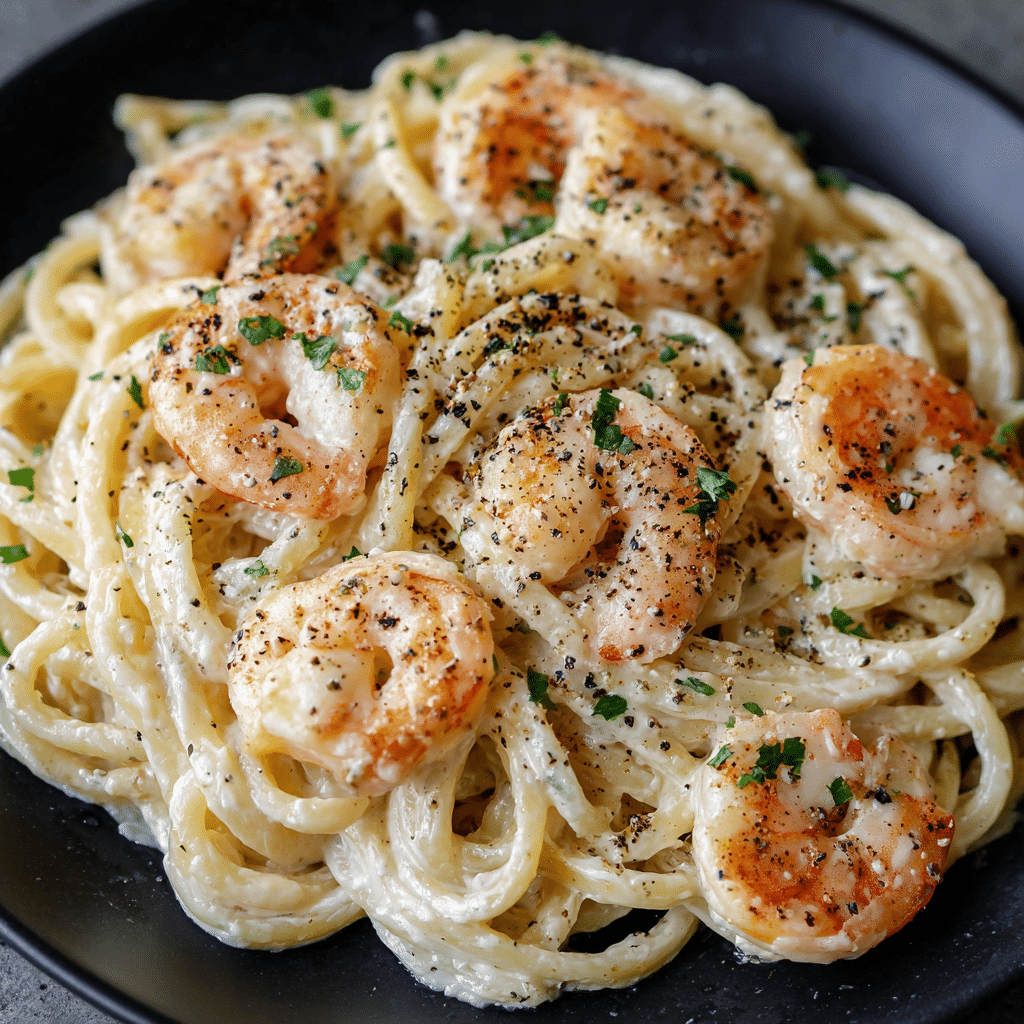 25-Minute Creamy Garlic Shrimp Pasta