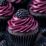 Chocolate Cupcakes with Blackberry Buttercream