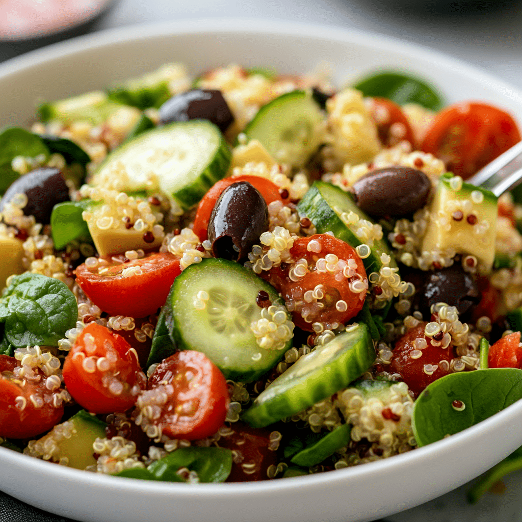 Easy Quinoa Spinach Avocado Power Salad Recipe