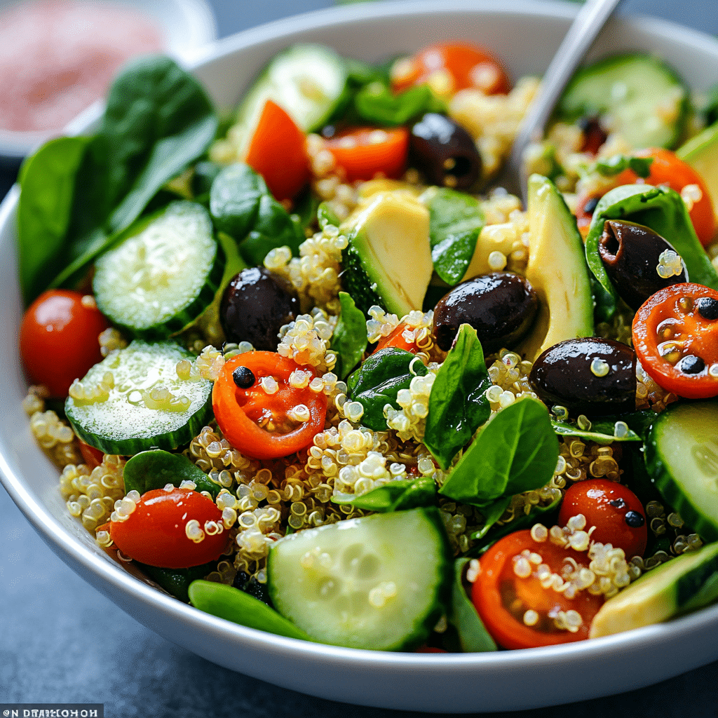 Easy Quinoa Spinach Avocado Power Salad Recipe
