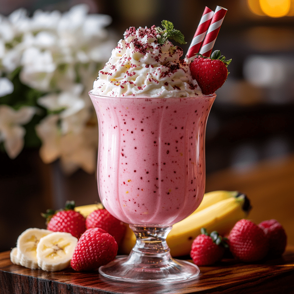 Strawberry Raspberry Banana Protein Smoothie