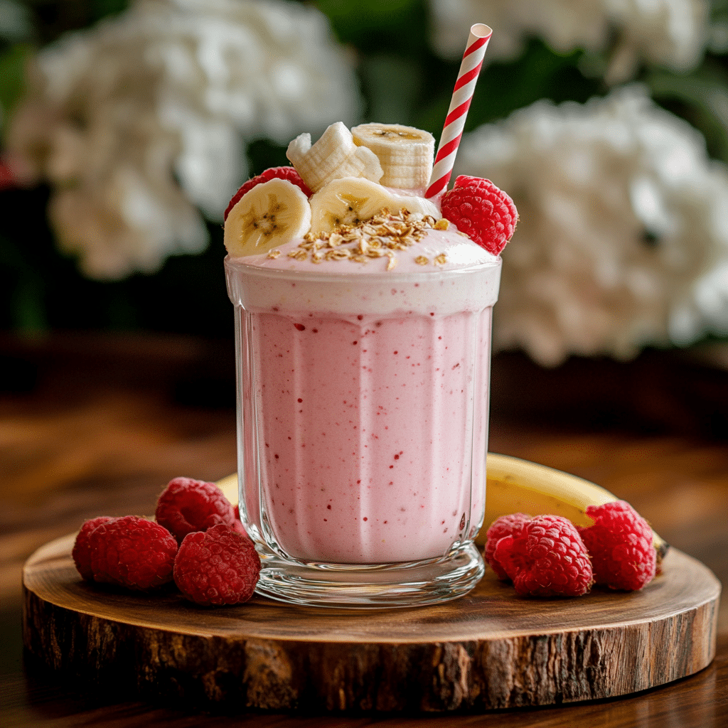 Strawberry Raspberry Banana Protein Smoothie