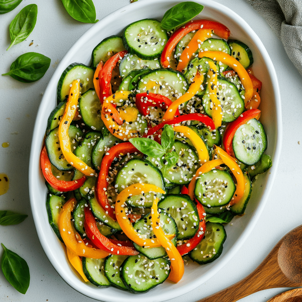 Viral TikTok Cucumber and Bell Pepper Salad Recipe