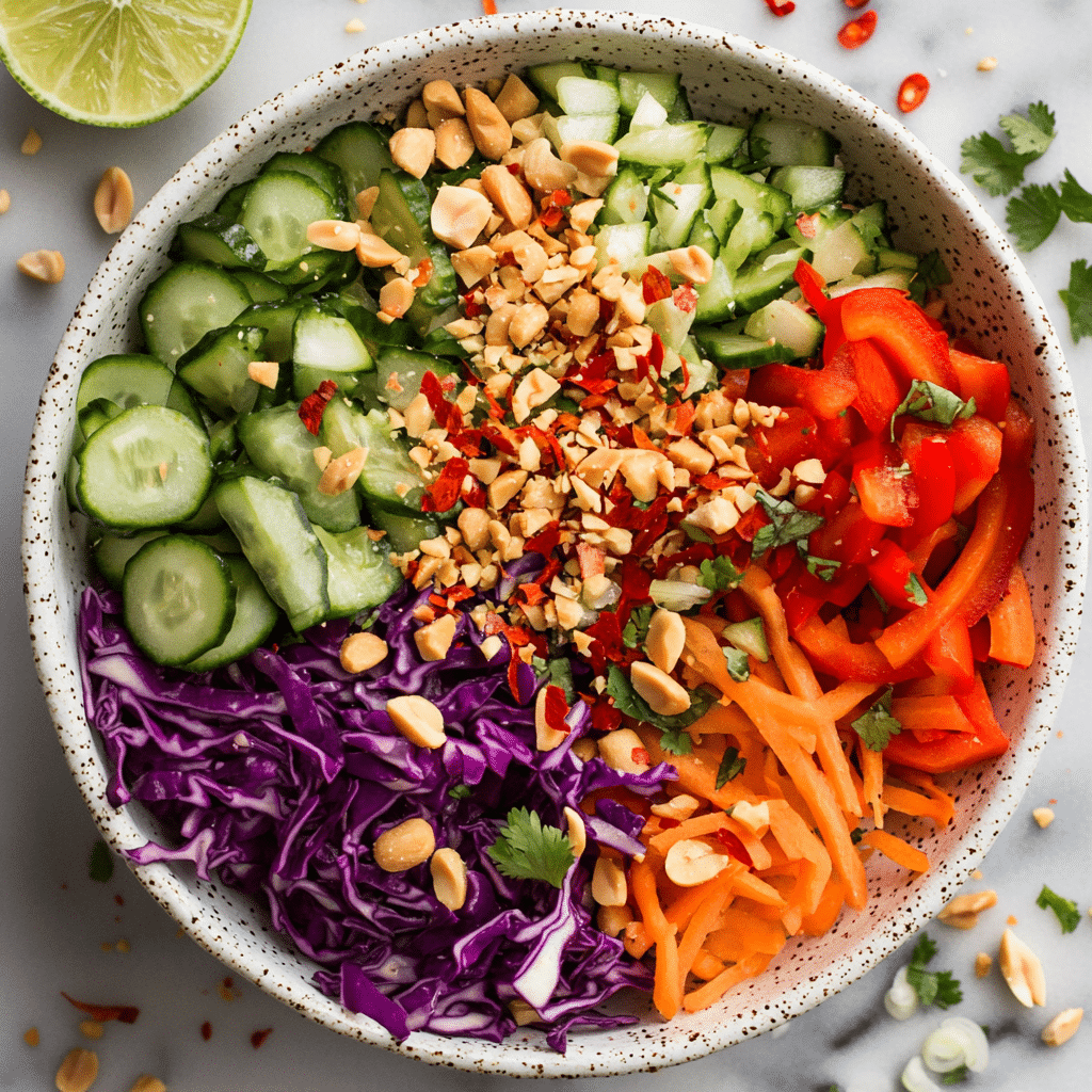 Thai Crunch Salad + Citrus Peanut Dressing