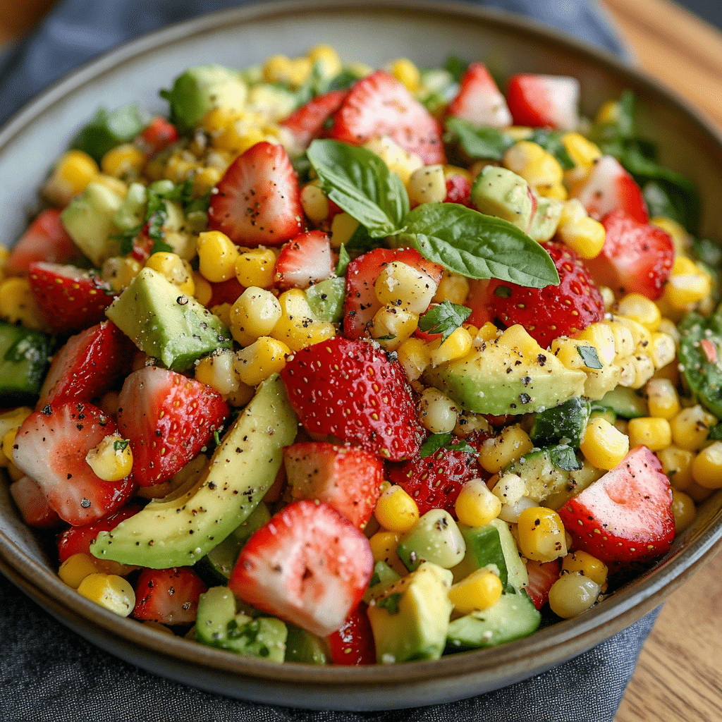 Strawberry Avocado Corn Salad