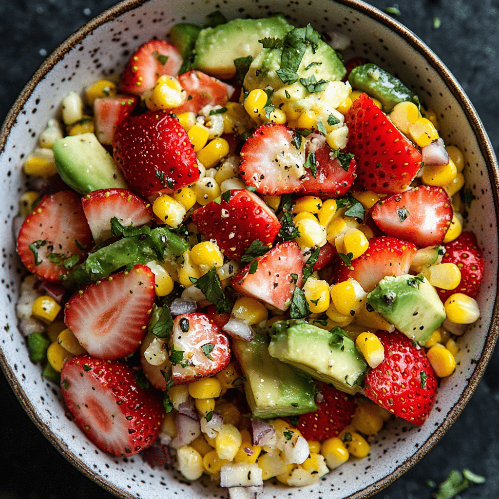 Strawberry Avocado Corn Salad