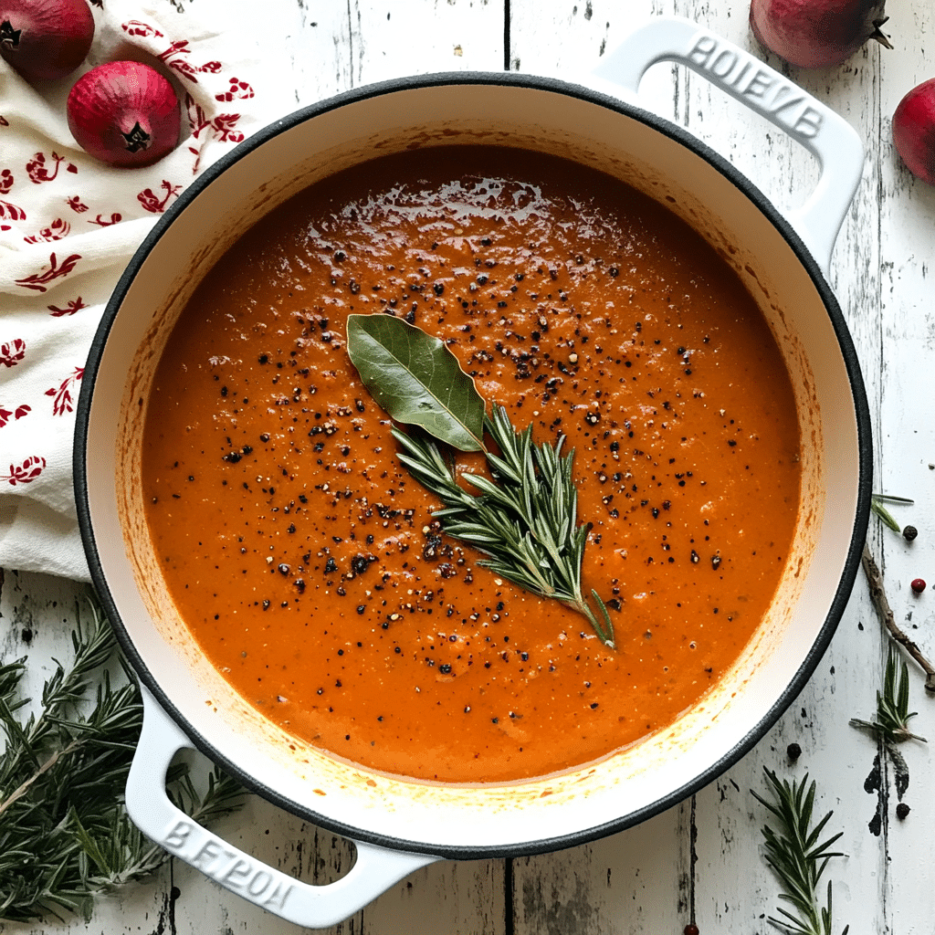 Creamy Roasted Tomato Soup with Basil
