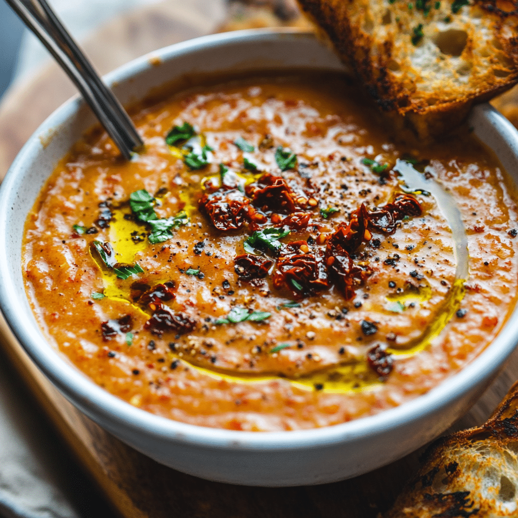 Spicy Roasted Red Pepper Soup