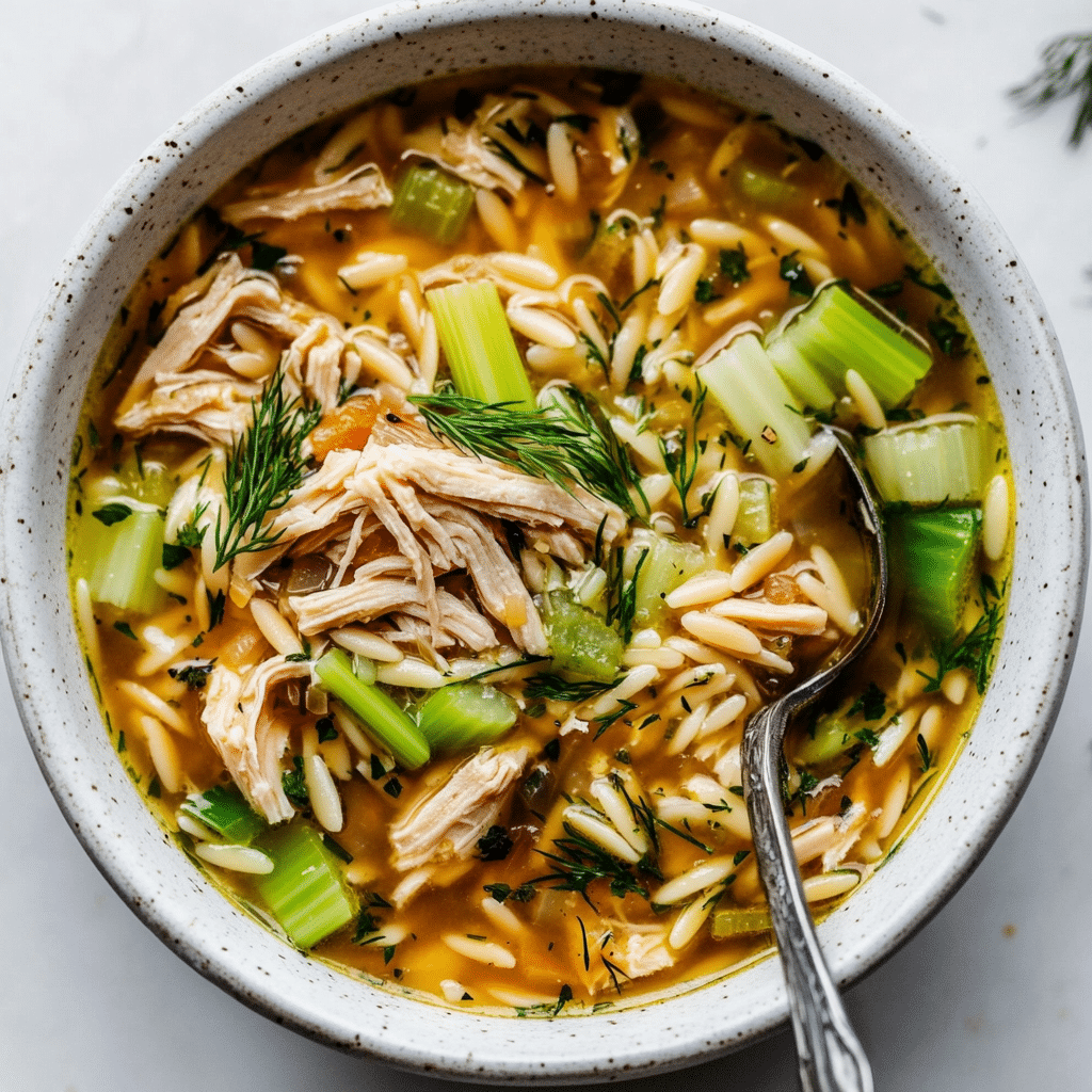Lemony Chicken and Orzo Soup