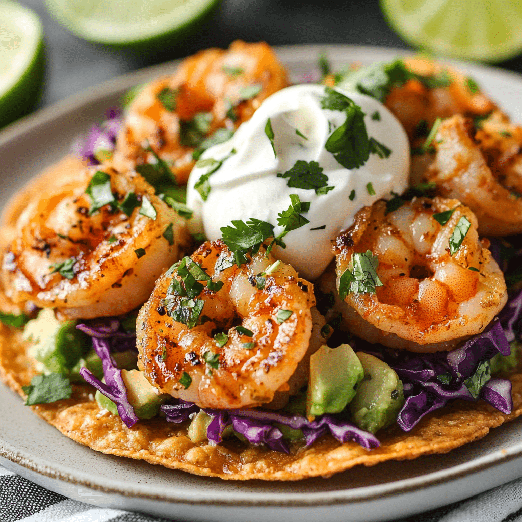 Shrimp Avocado Tostadas