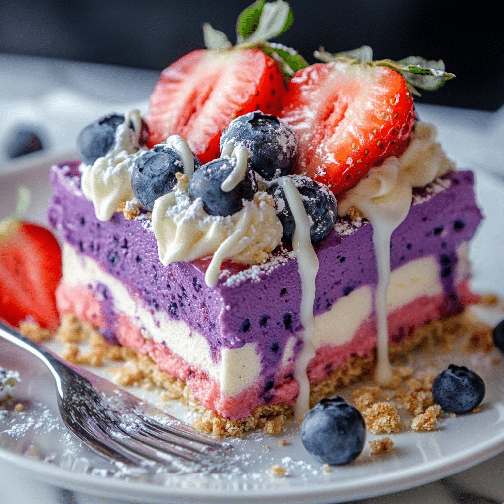 No Bake Summer Berry Lasagna