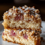 Rhubarb Streusel Coffee Cake