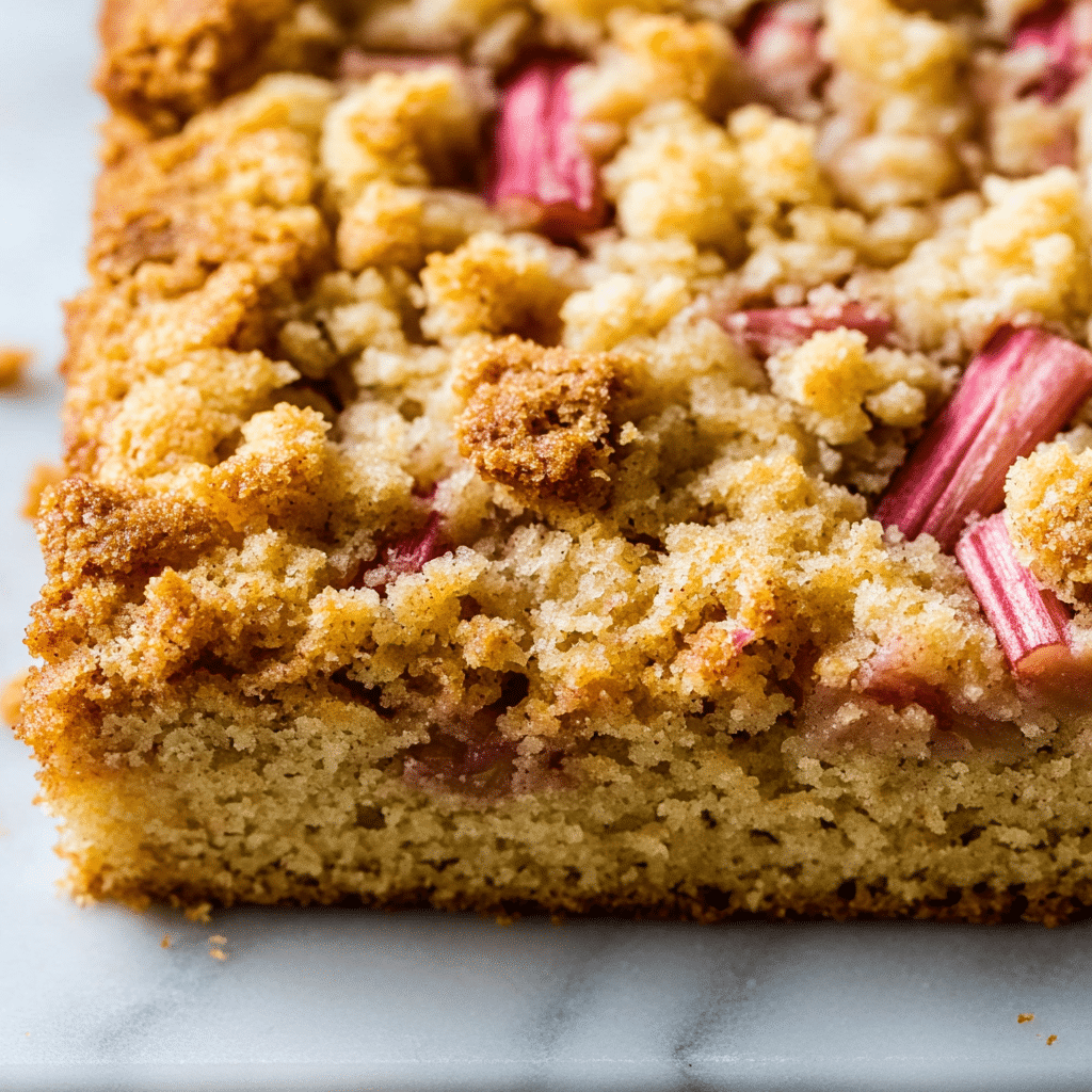 Rhubarb Cake with Vanilla Sauce