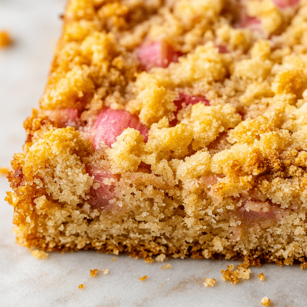 Rhubarb Cake with Vanilla Sauce
