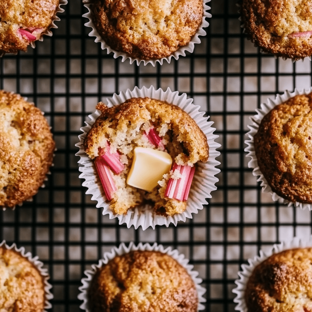 Healthy Rhubarb Apple Muffins