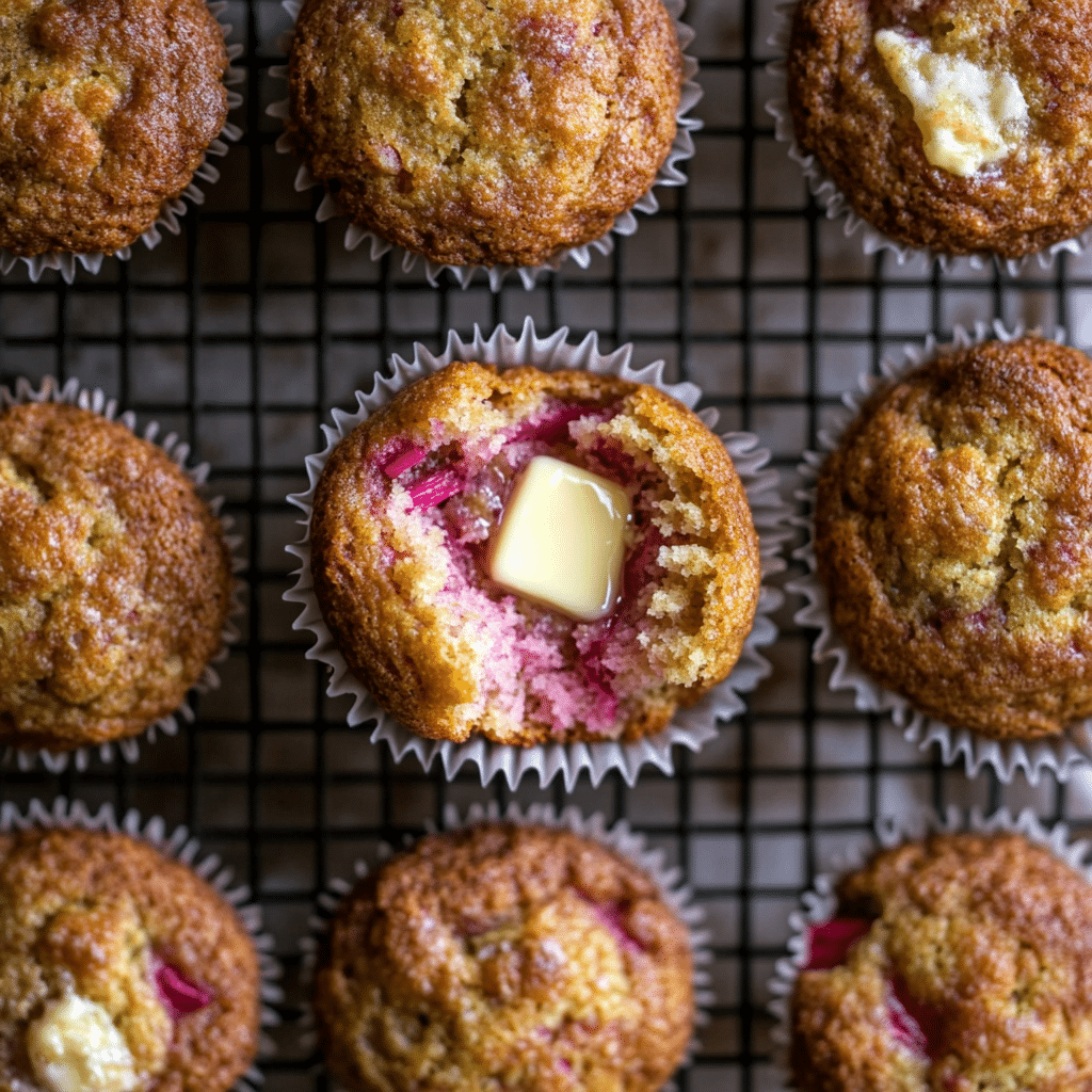 Healthy Rhubarb Apple Muffins