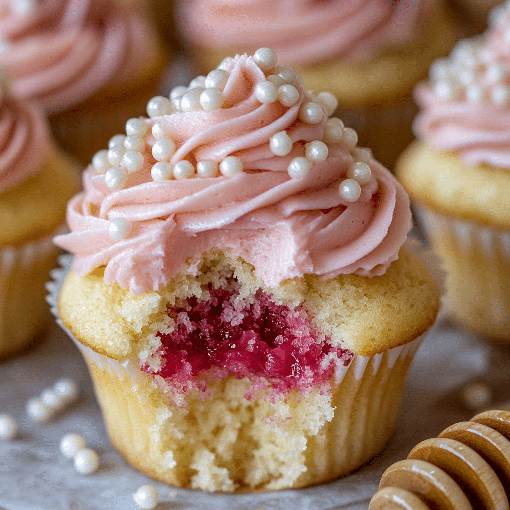 Rhubarb Honey Cupcakes