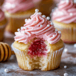 Rhubarb Honey Cupcakes