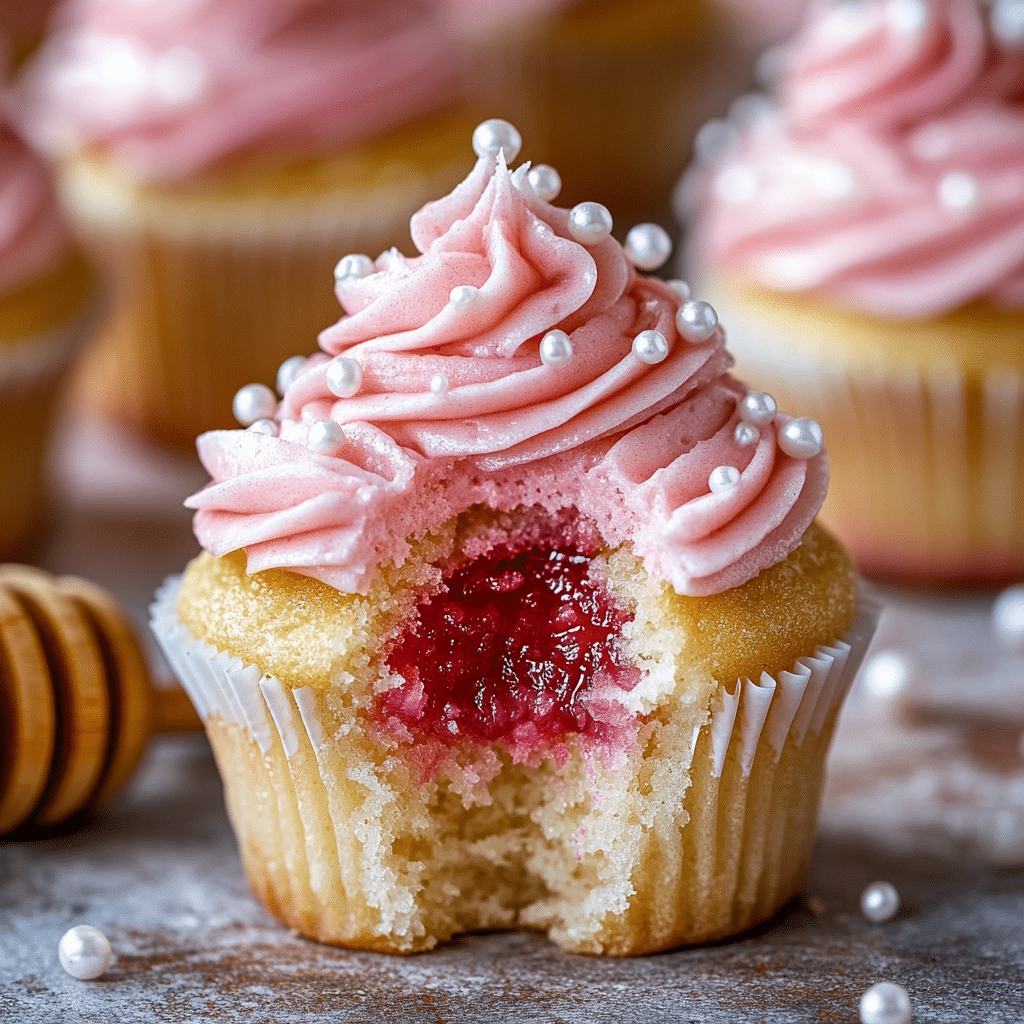 Rhubarb Honey Cupcakes