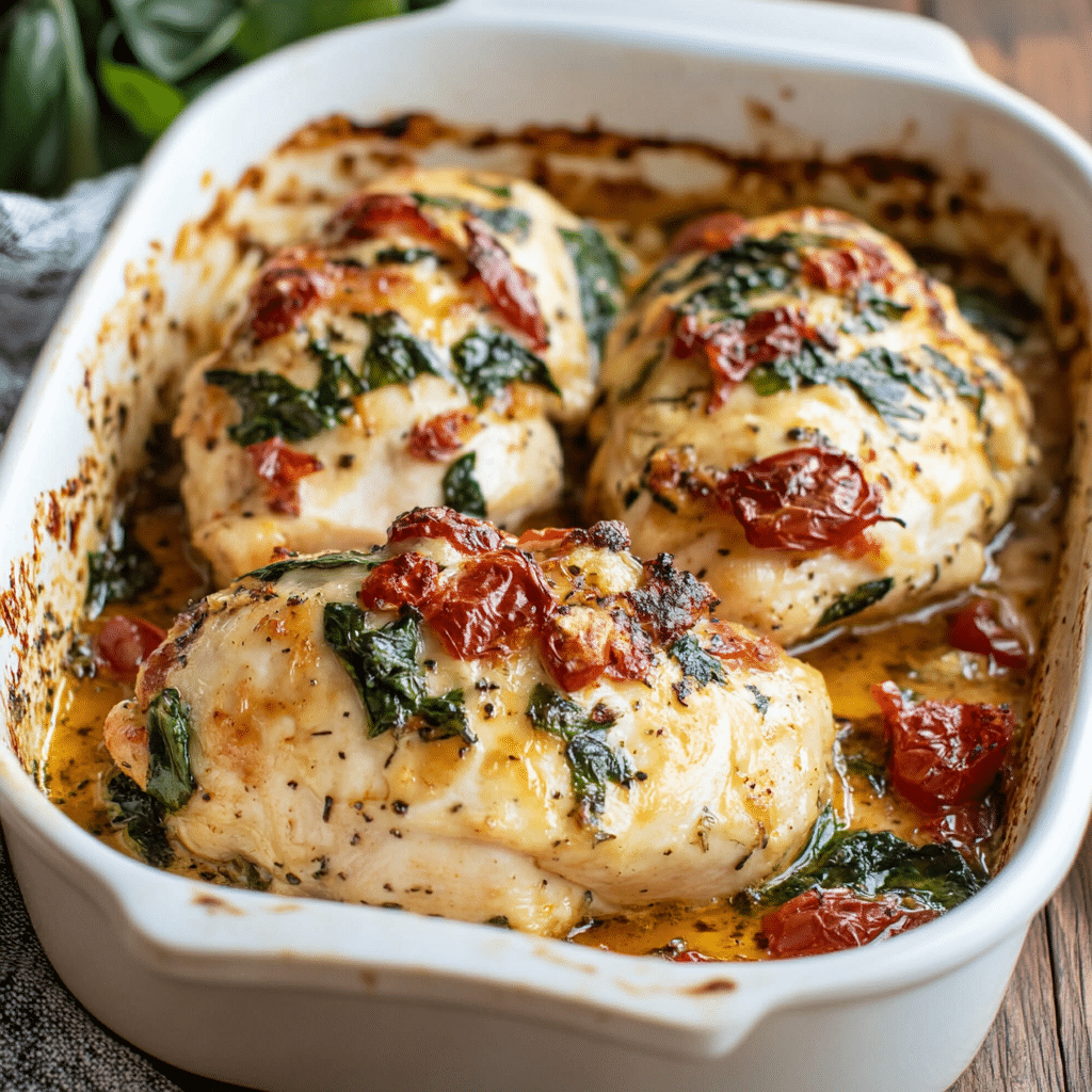 Baked Tuscan Chicken Breasts
