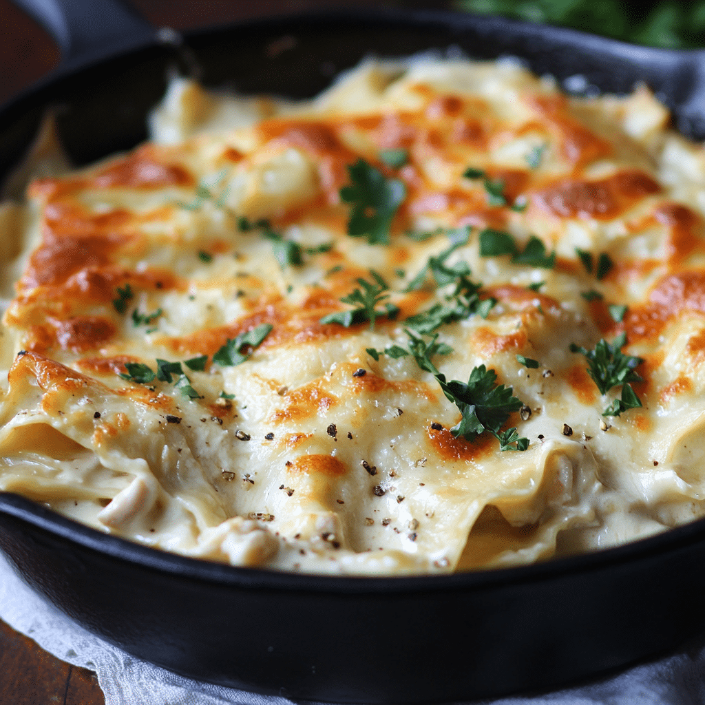 White Chicken Skillet Lasagna