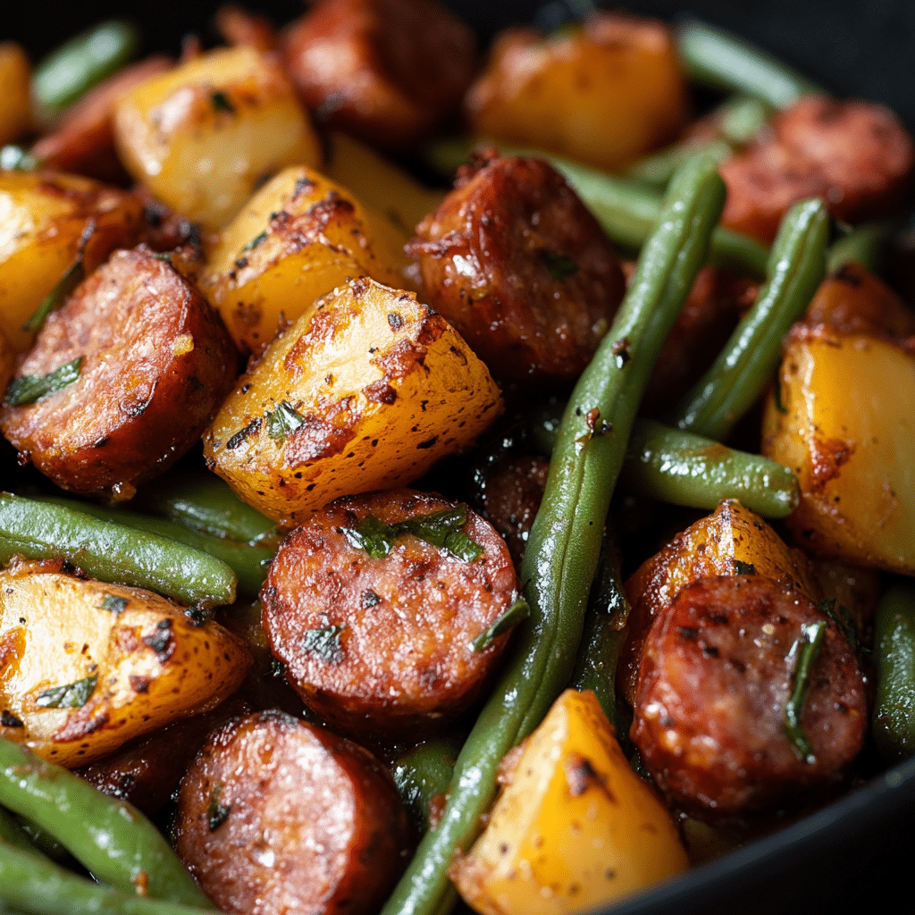Crockpot Kielbasa and Green Beans