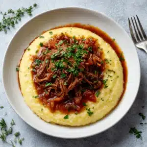 Crockpot Braised Beef Ragu with Polenta Recipe