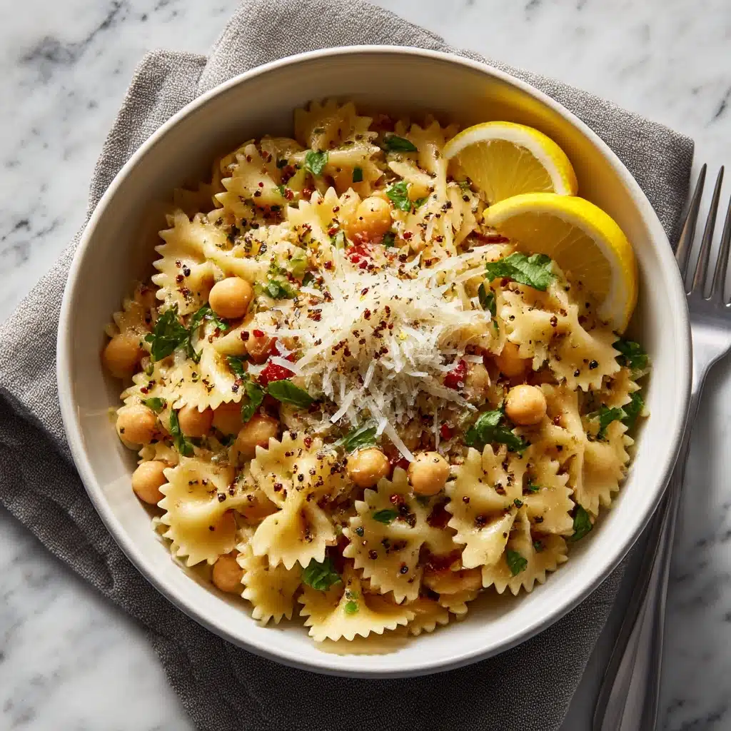 Lemon Herb Pasta Salad with Marinated Chickpeas Recipe - Recipe Image