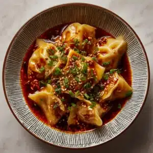 Chicken Wontons in Spicy Chili Sauce Recipe