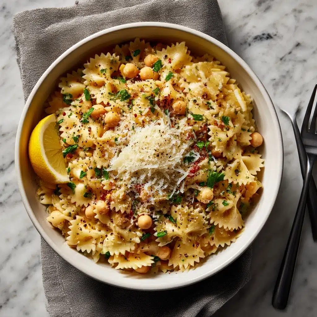 Lemon Herb Pasta Salad with Marinated Chickpeas Recipe - Recipe Image