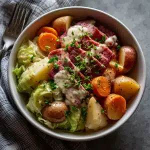 Corned Beef and Cabbage with Horseradish Cream Recipe